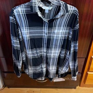 Black plaid oversized boyfriend shirt